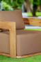Eclipse Outdoor Solid Teak Wood Revolving Chair - Light Brown Fabric
