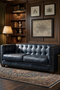 Tuxedo Leather Sofa - Slate