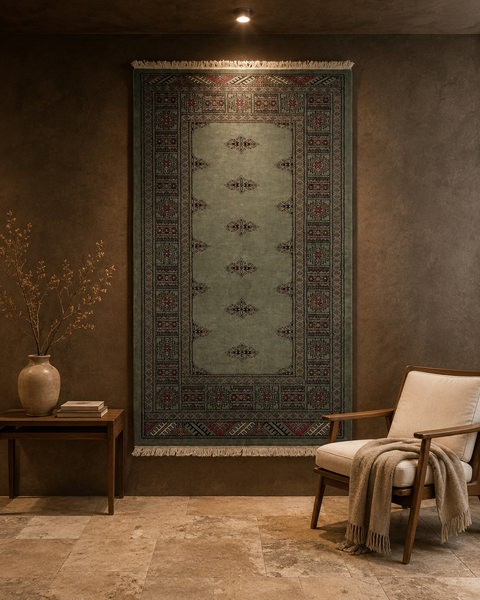 Hand-Knotted Pakistani Bokhara Rug – 100% Wool, 3' x 5'