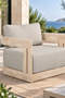 Paradiso Outdoor Teak Natural Look Swivel Chair - Gray Fabric