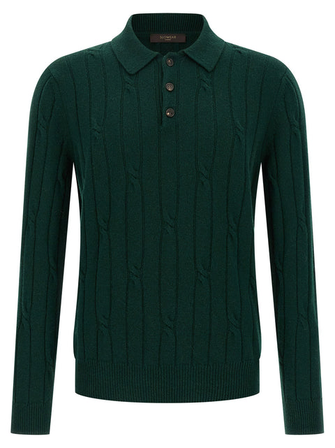 Zanone Braided Wool Polo Shirt