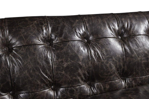 Tuxedo Leather Sofa - Dark Brown