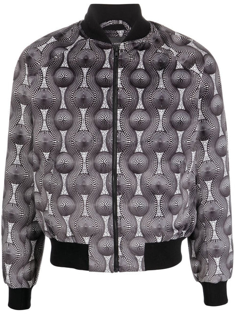 Ozwald Boateng Printed velvet bomber jacket