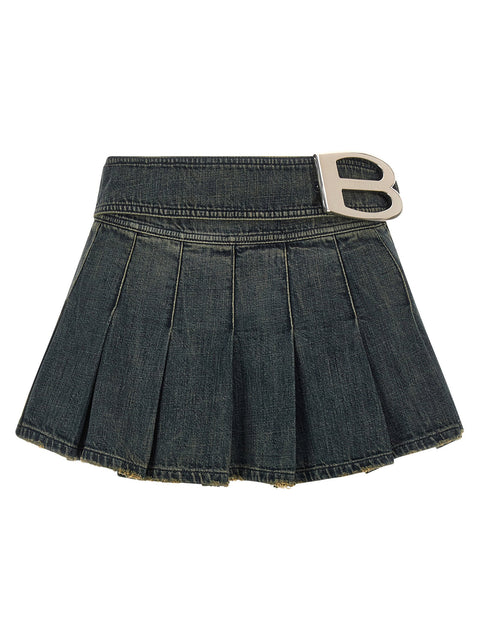 Balenciaga Buckle Pleated Skirt