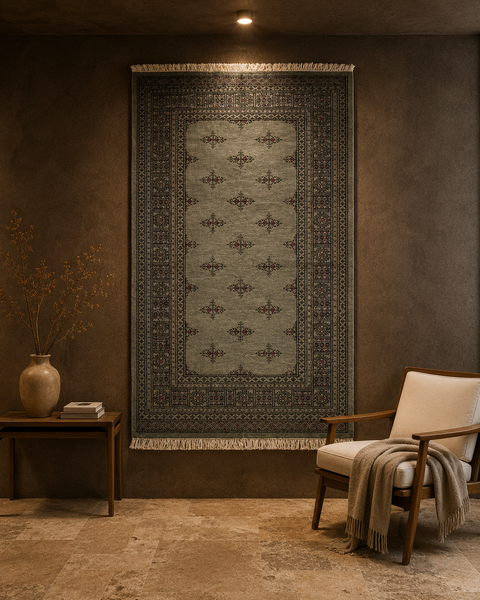 Hand-Knotted Pakistani Bokhara Rug – 100% Wool, 4' 6" x 6' 6"