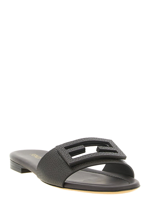 Fendi Brown Tube Slides