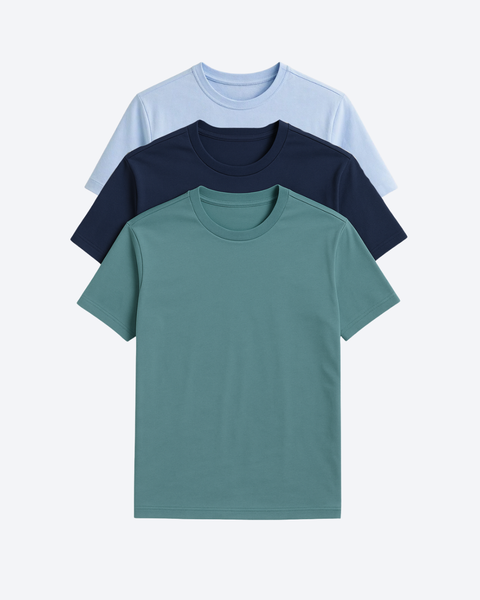 Buki Cinqo Tech Tee 3-Pack - French Blue/Blue Night/Blue Grey
