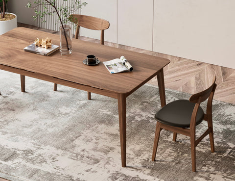 Isabella Mid Century Dining Table - Solid American Black Walnut