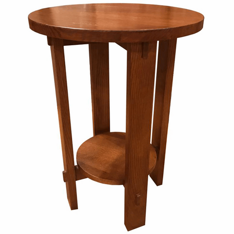 Mission Quarter Sawn White Oak Round End Table