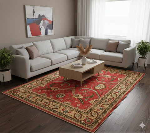 Hand-Knotted Sultanabad Vegetable-Dyed Wool Rug, 8" x 10" (K)