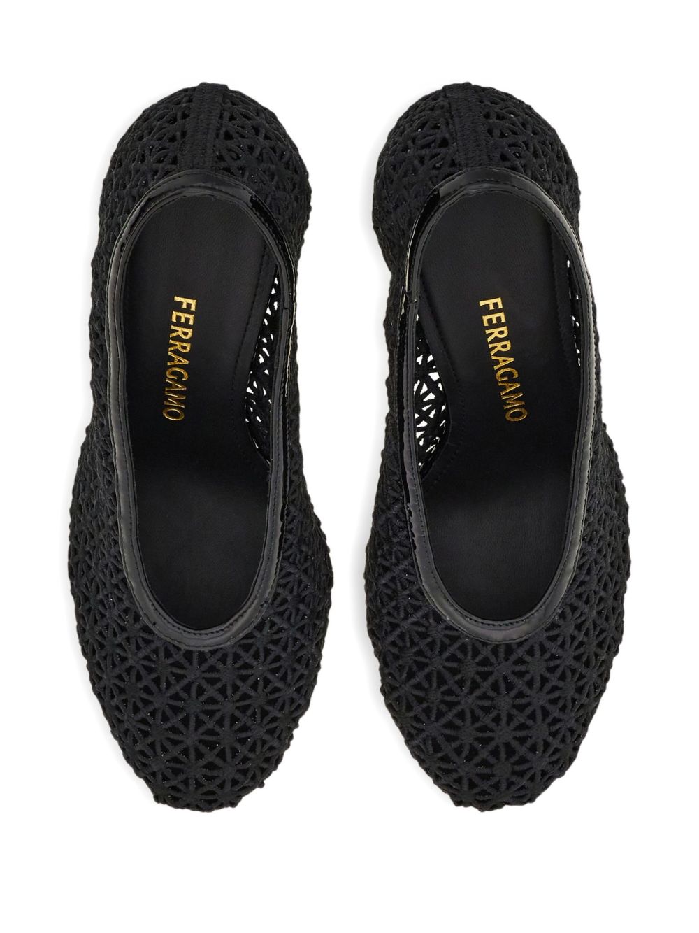 90mm Black Macramé Stiletto Pumps
