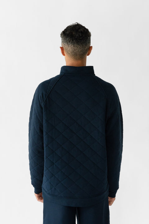 Men's Brushed Bamboo Quilted Snap Pullover