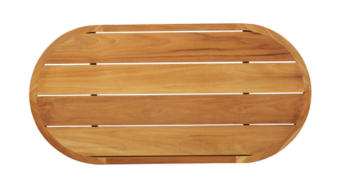 Eclipse Outdoor Solid Teak Wood Coffee Table, Golden Brown