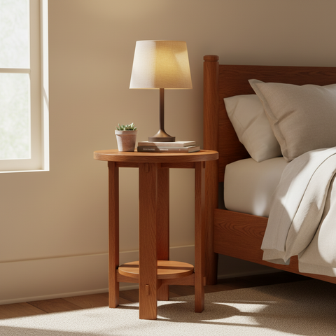 Mission Quarter Sawn White Oak Round End Table