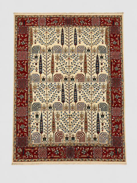 Hand-Knotted Bakhtiar Vegetable Dye Rug from Pakistan, 10' x 14'