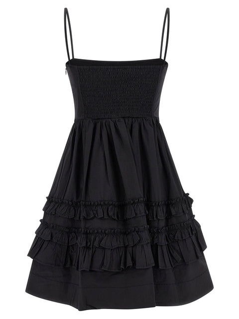 Ganni Black Mini Frill Dress