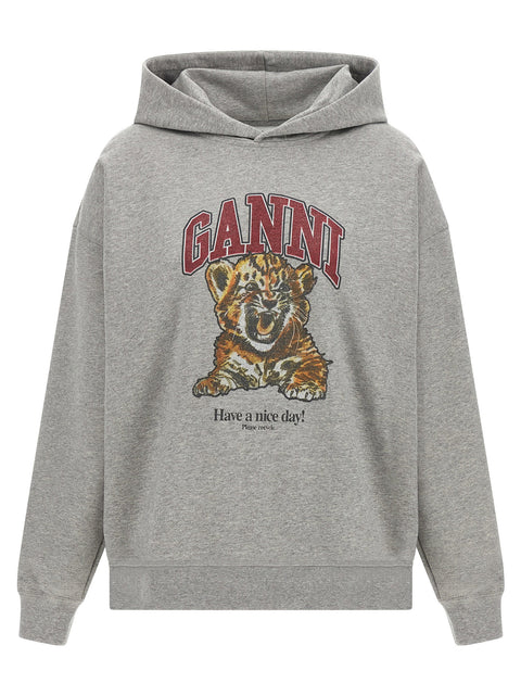 Ganni Grey Tiger Hoodie