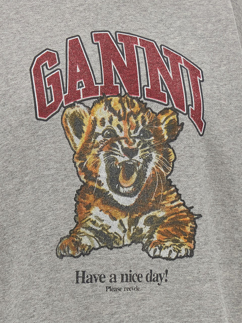 Ganni Grey Tiger Hoodie