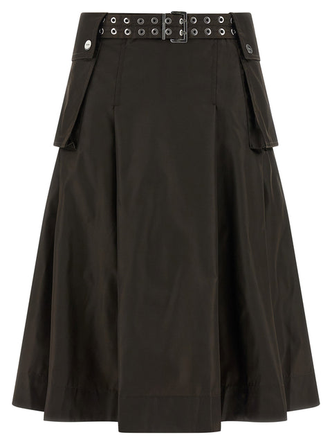 Ganni Duchesse Nylon Pleated Skirt