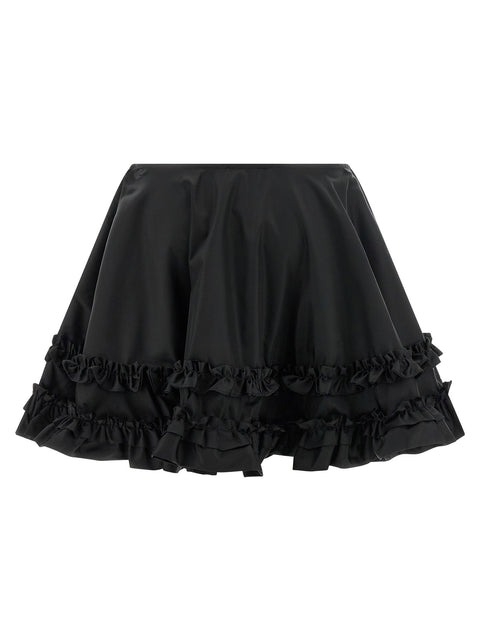 Ganni Duchesse Nylon Mini Frill Skirt