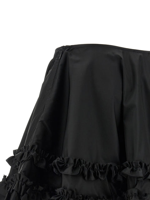 Ganni Duchesse Nylon Mini Frill Skirt