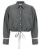 Ganni Cropped Shirt With Lace