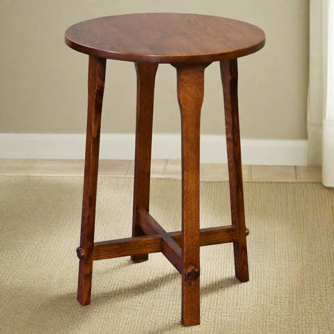 Arts and Crafts / Mission Style Oak Round End Table