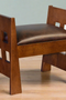 Mission Style Oak and Leather Foot Stool - Model A31