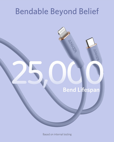Anker 641 USB-C to Lightning Cable (Flow, 3 ft Silicone)