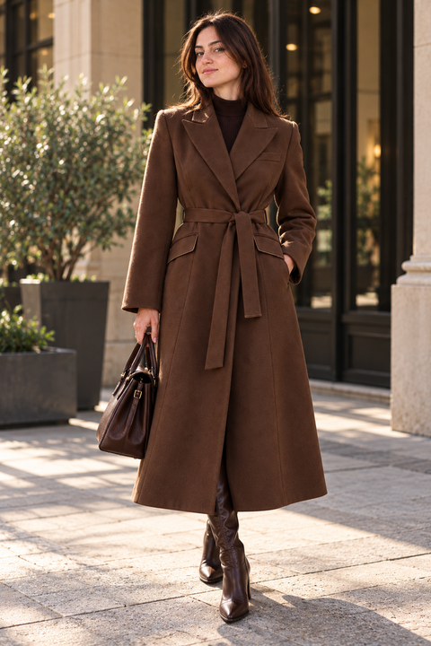 BELLA SUEDE WRAP COAT