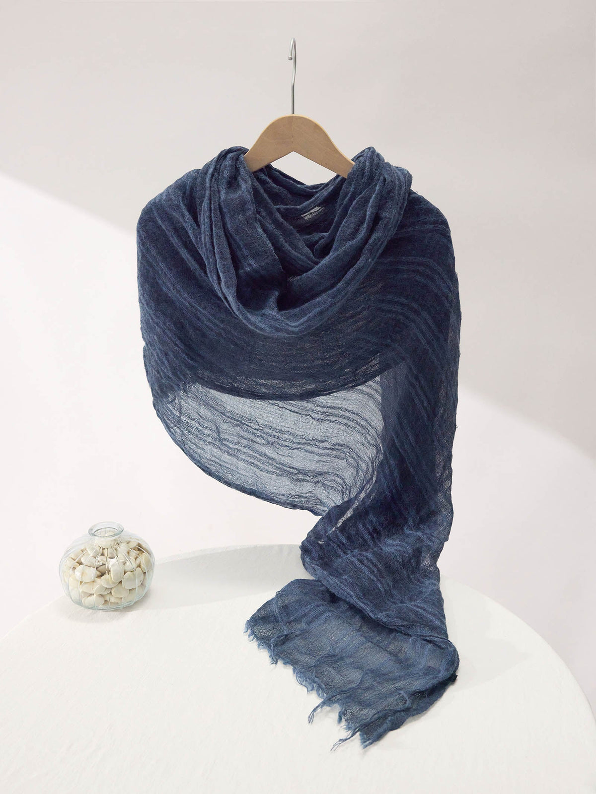 Airy Wool Fringed Scarf