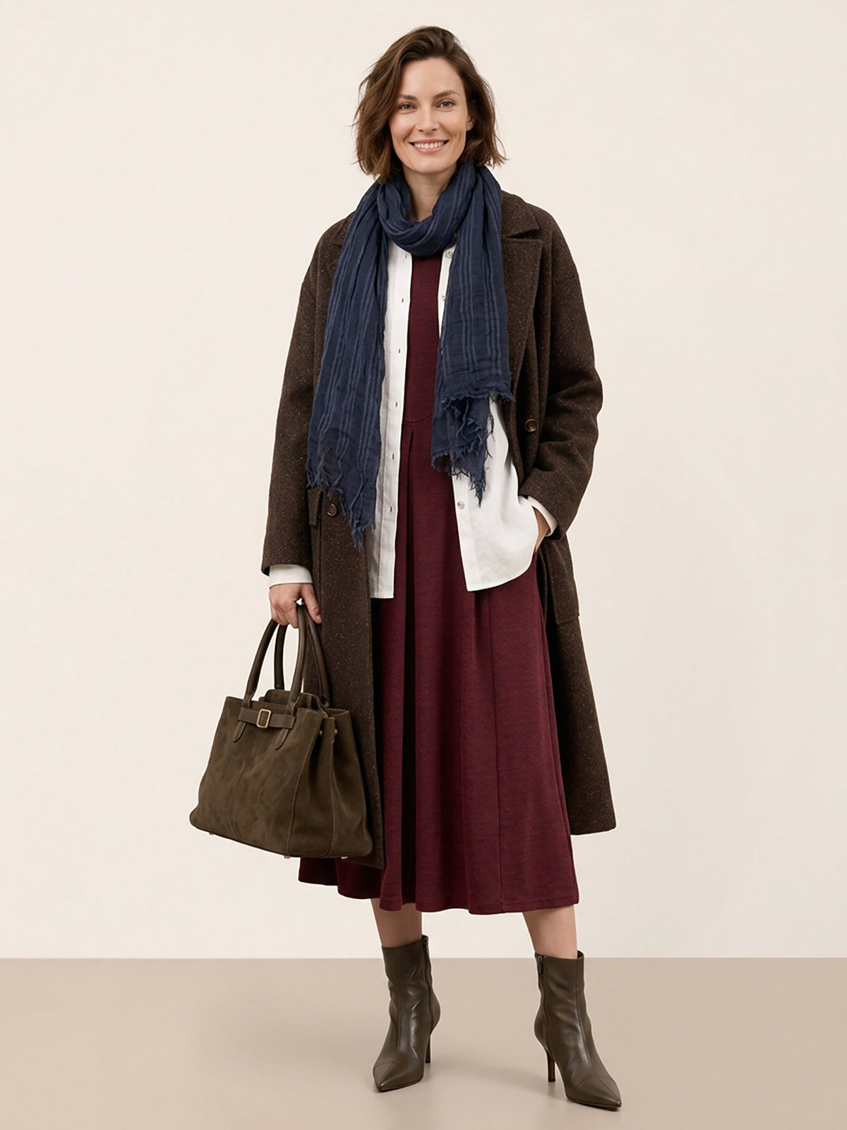 Airy Wool Fringed Scarf