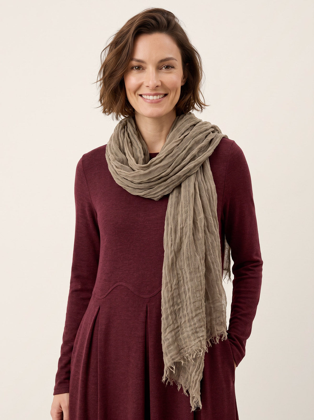 Wool Tonal Stripe Scarf