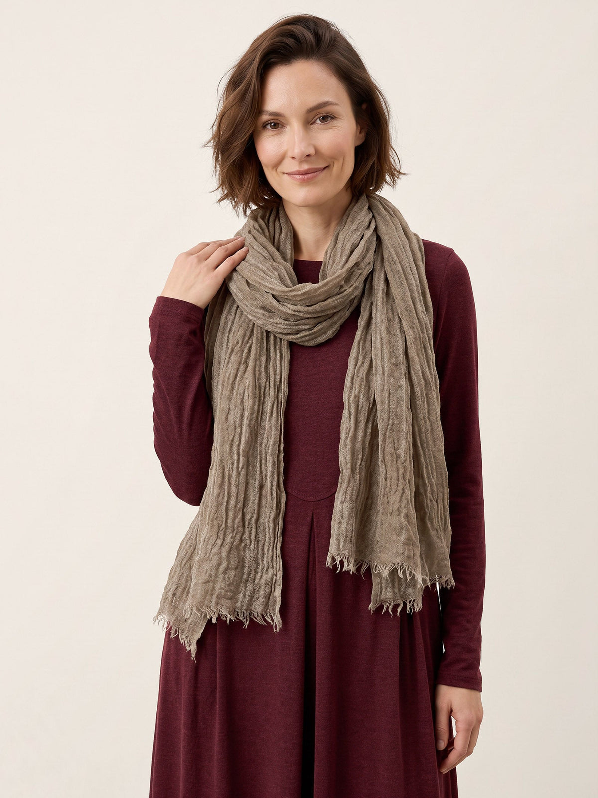 Wool Tonal Stripe Scarf