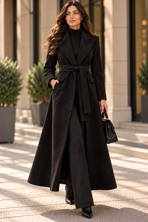 BELLA SUEDE WRAP COAT