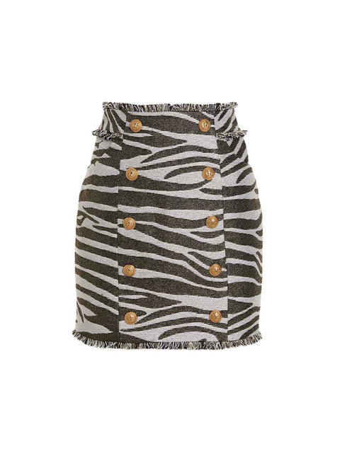 Balmain Lurex Zebra Skirt