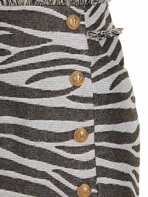 Balmain Lurex Zebra Skirt