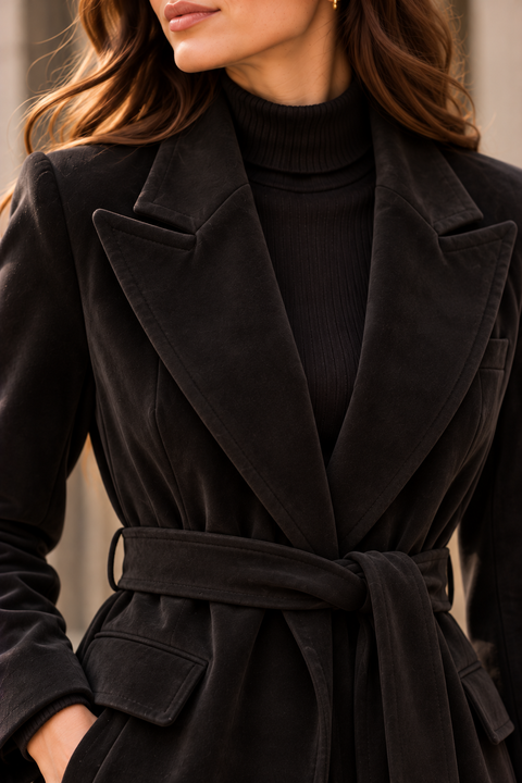 BELLA SUEDE WRAP COAT