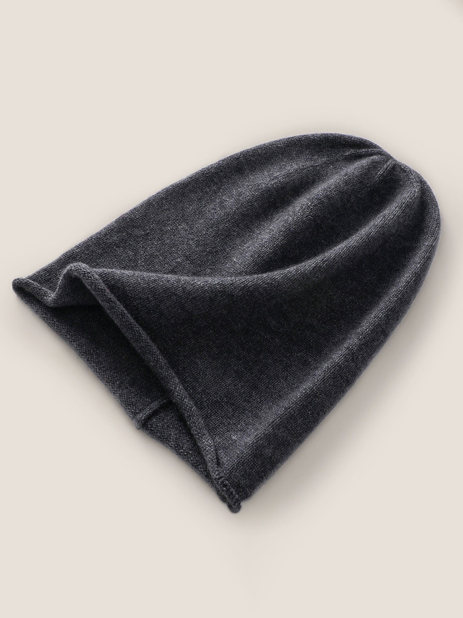 100% Cashmere Dense-Knit Slouchy Beanie