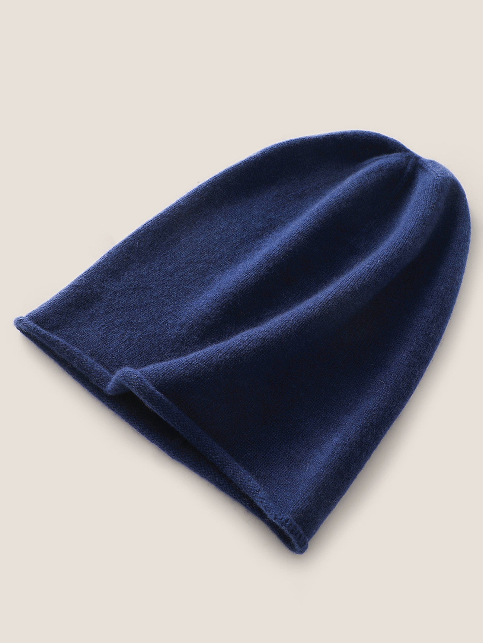 100% Cashmere Dense-Knit Slouchy Beanie