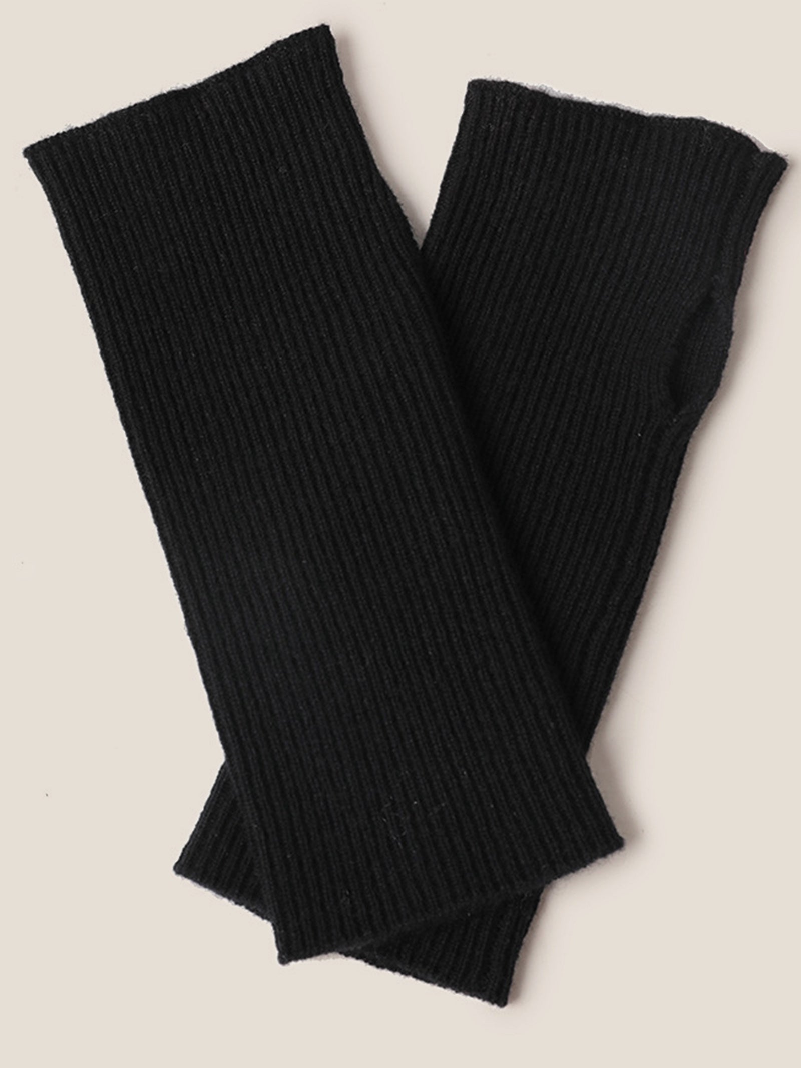100% Cashmere Fingerless Knit Gloves