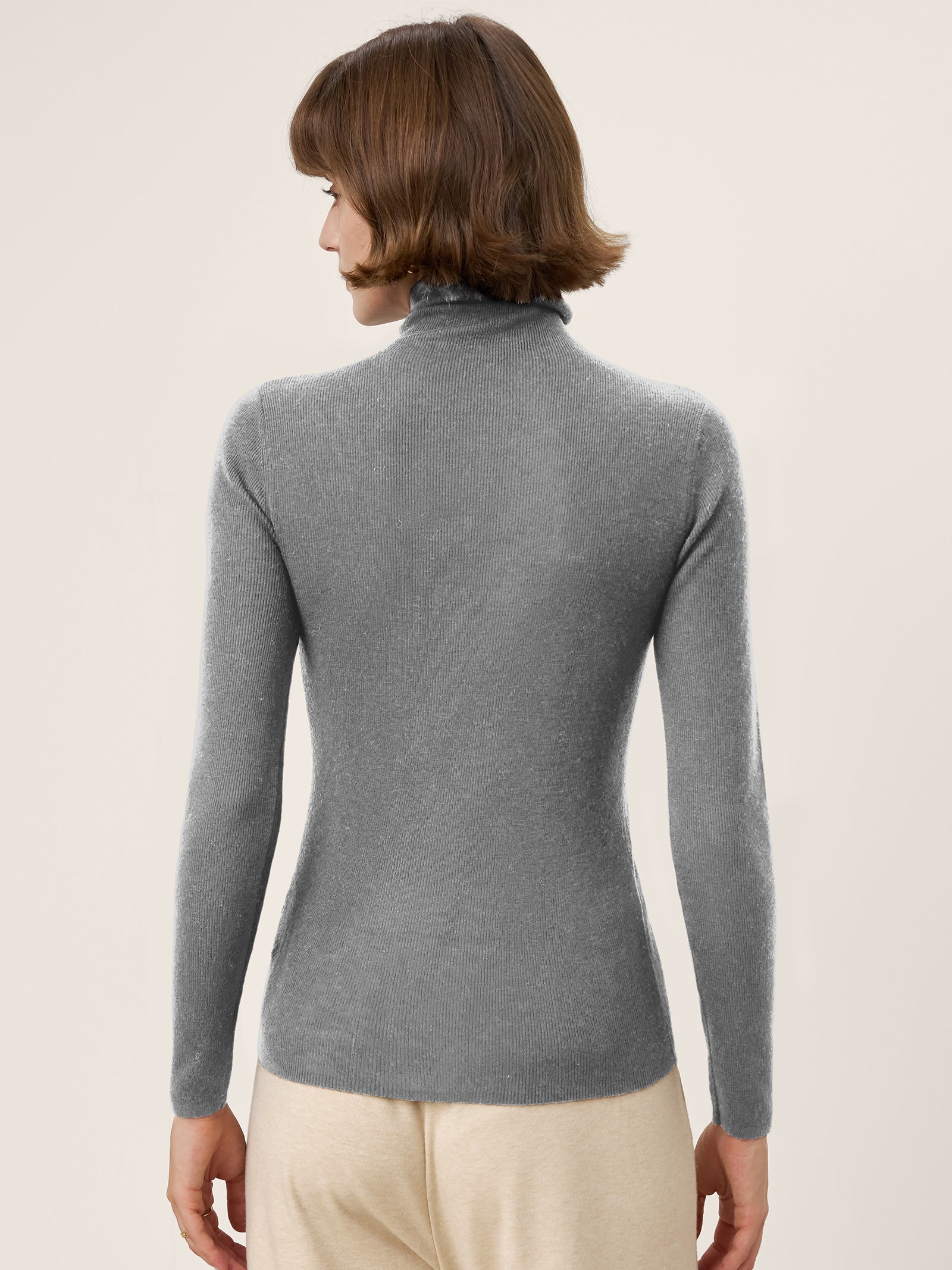 100% Extra-Fine Merino Wool Turtleneck Knit Sweater JOLENE
