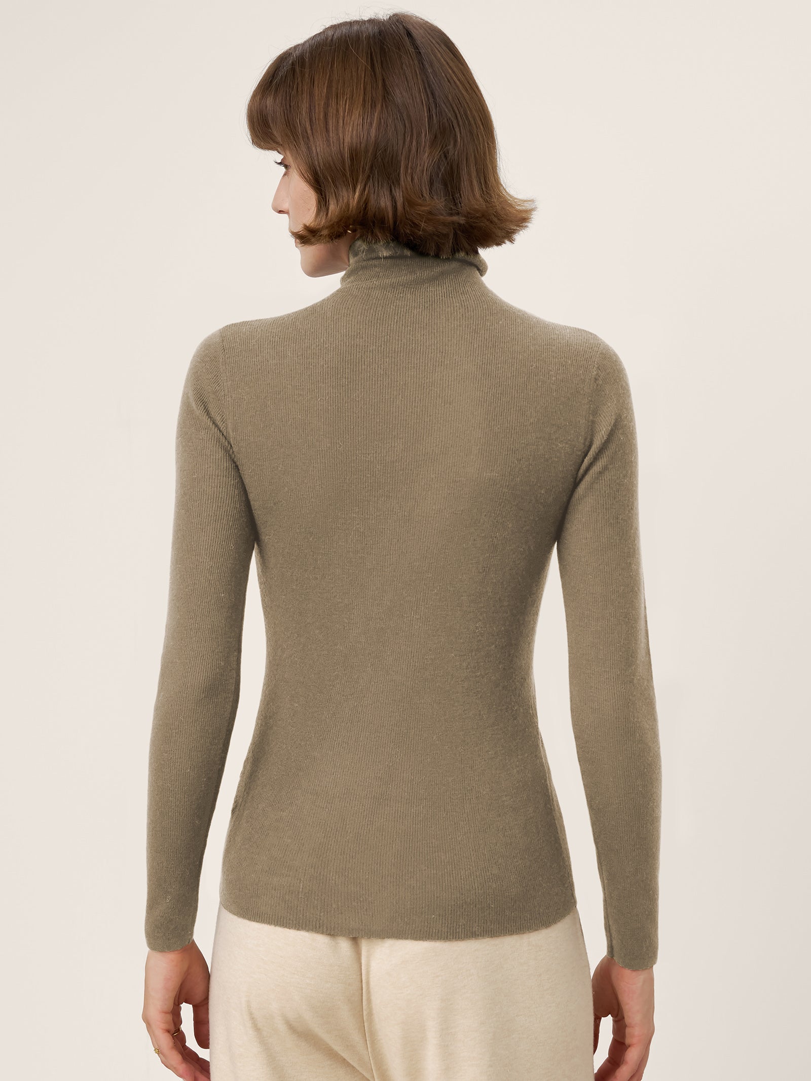 100% Extra-Fine Merino Wool Turtleneck Knit Sweater JOLENE