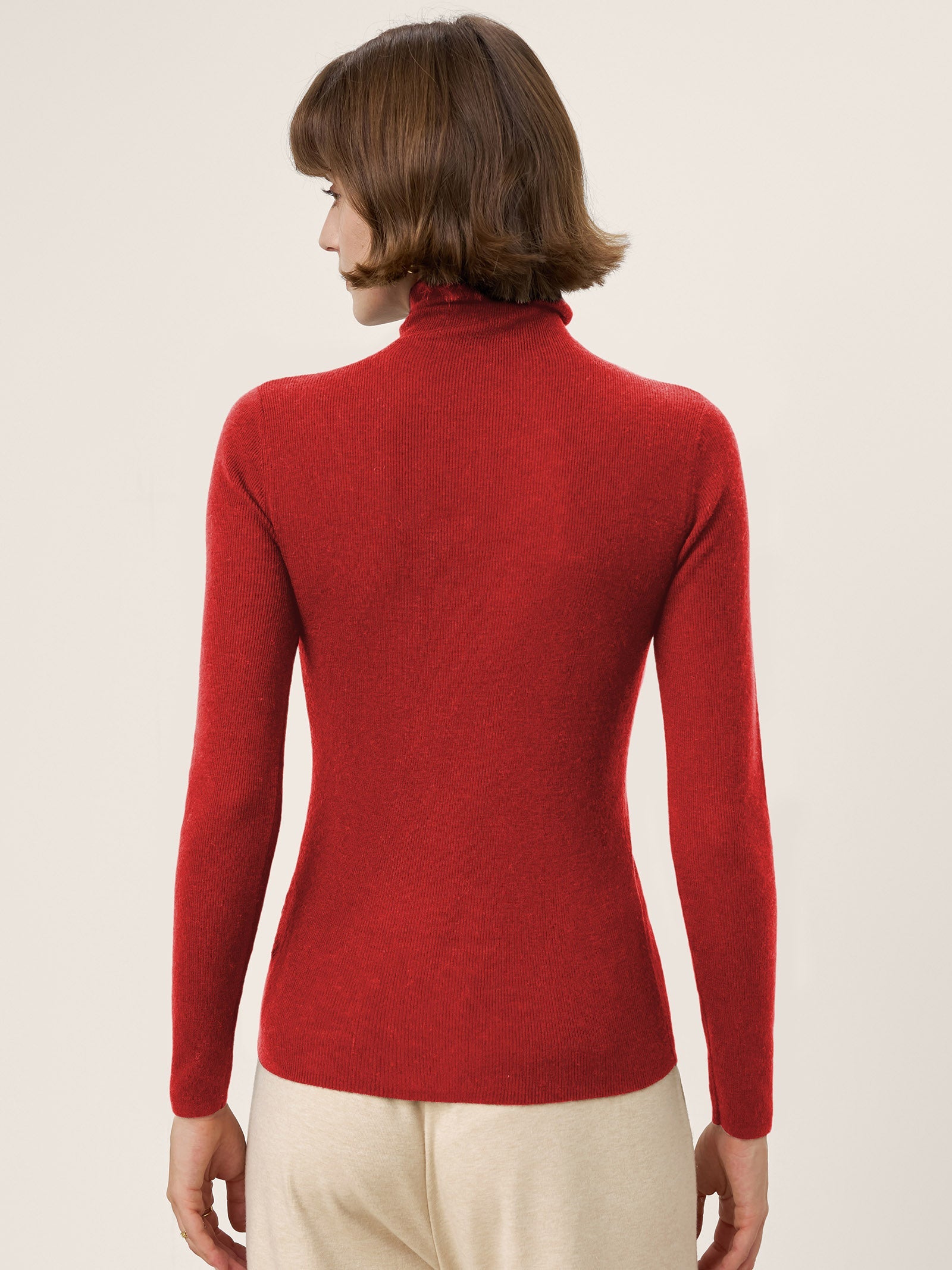 100% Extra-Fine Merino Wool Turtleneck Knit Sweater JOLENE