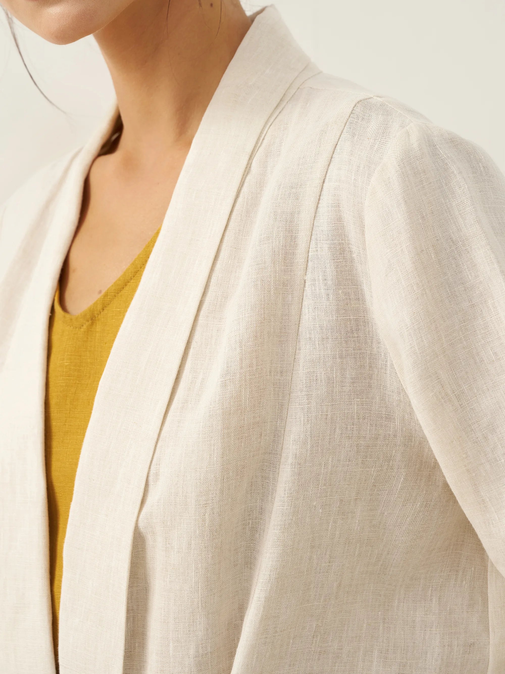100% Linen Kimono Belted Blazer BRIA