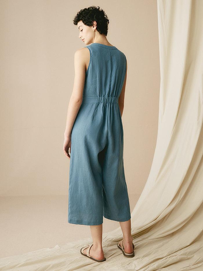 100% Linen V-Neck Jumpsuit URIELLE