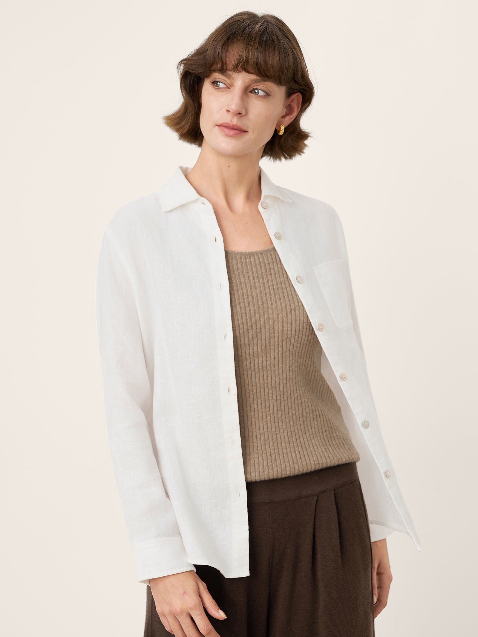 100% Mongolian Cashmere Versatile Crew Neck Tank Top VIVIANA
