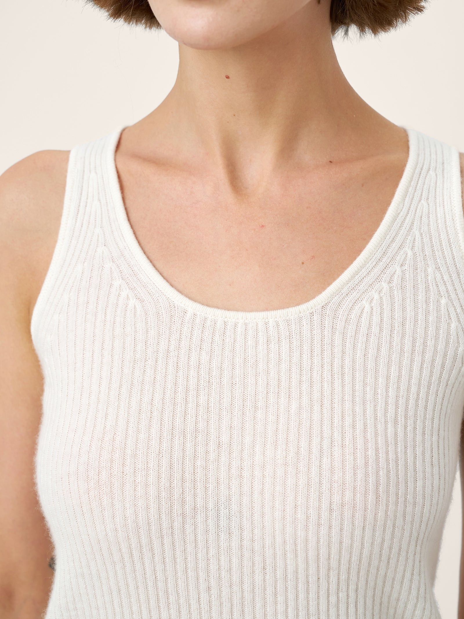 100% Mongolian Cashmere Versatile Crew Neck Tank Top VIVIANA