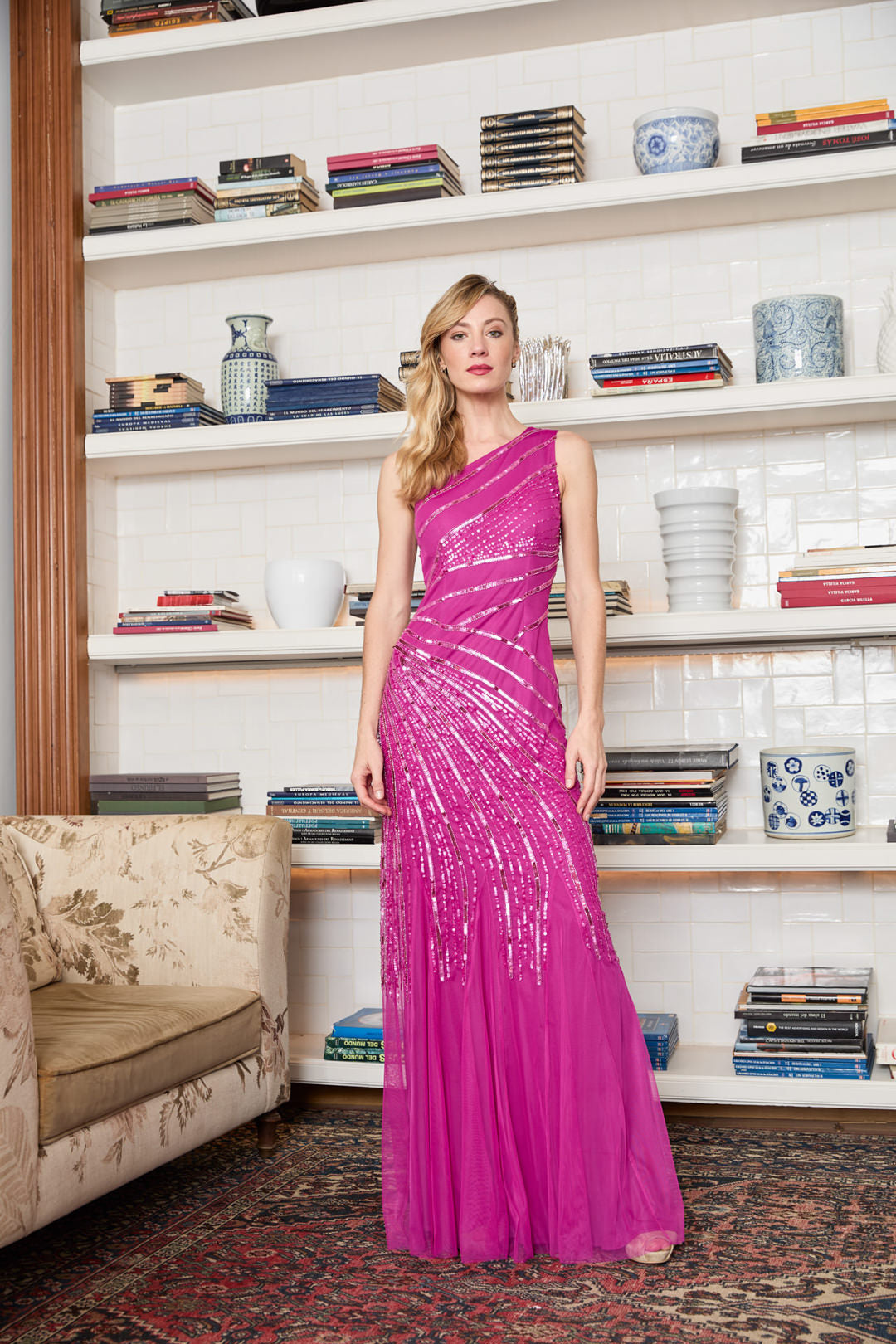 One Shoulder Sequin Dress Made in Spain