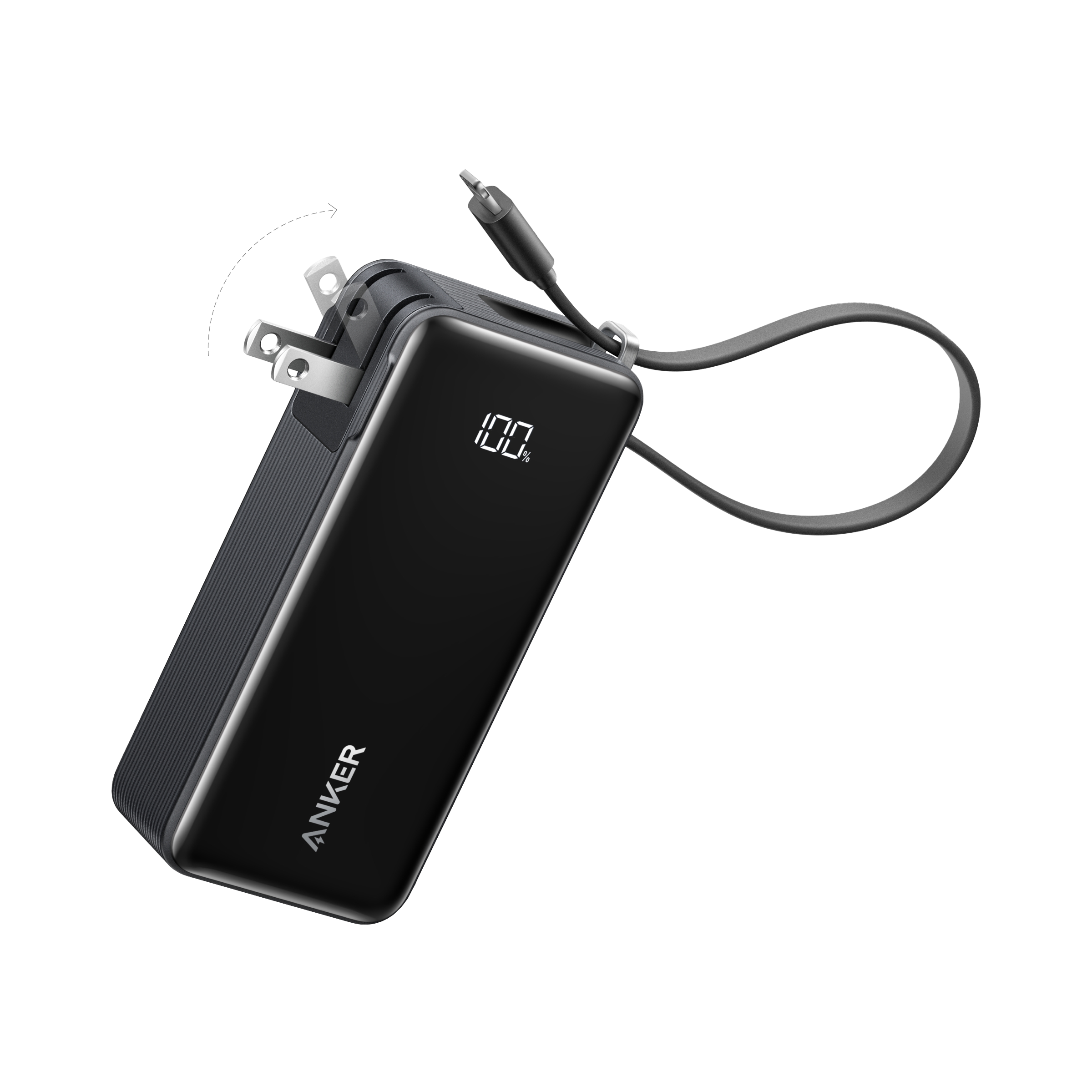 Anker Power Bank (10K, Fusion, Built-In Cable)